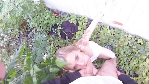 Молодая девушка сосет член и трахается за деньги